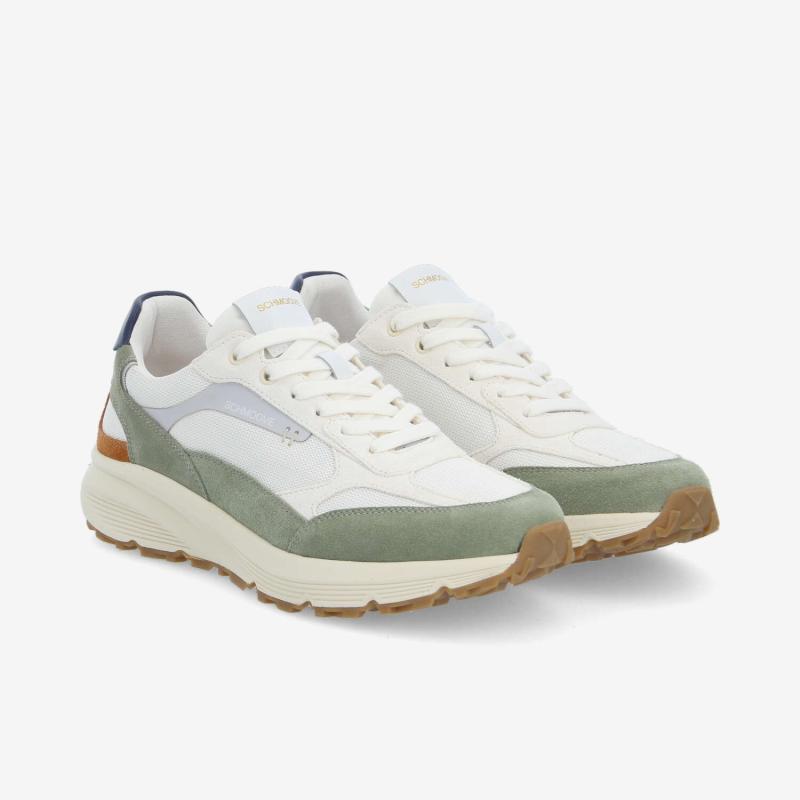 DUSK RUNNER M - KNIT/SUEDE - BLANC CASSÉ/VERT
